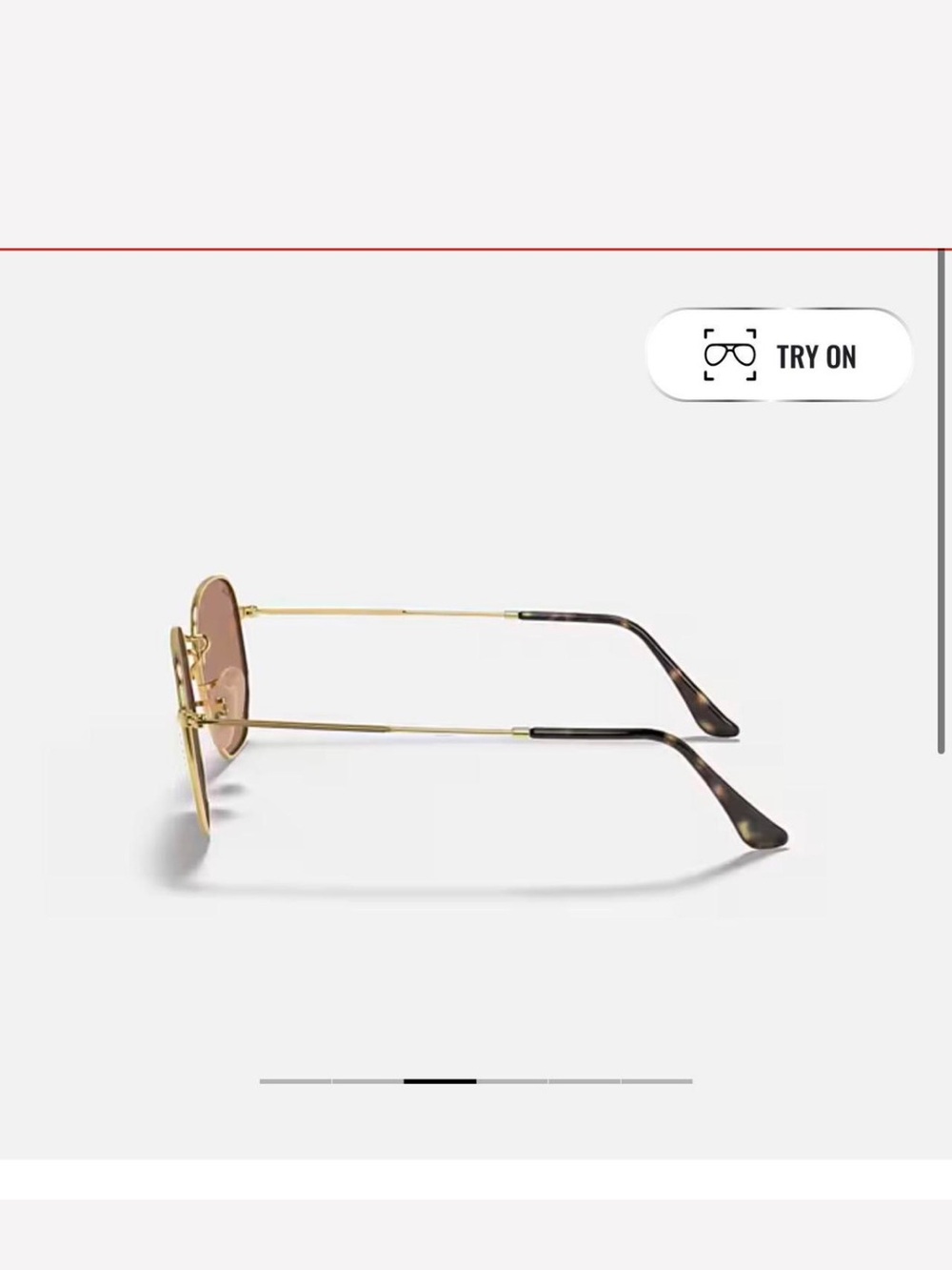 Ray-Ban Pink Hexagonal Flat Lens Sunglasses with Gold Metal Frame - Picture 3 of 6